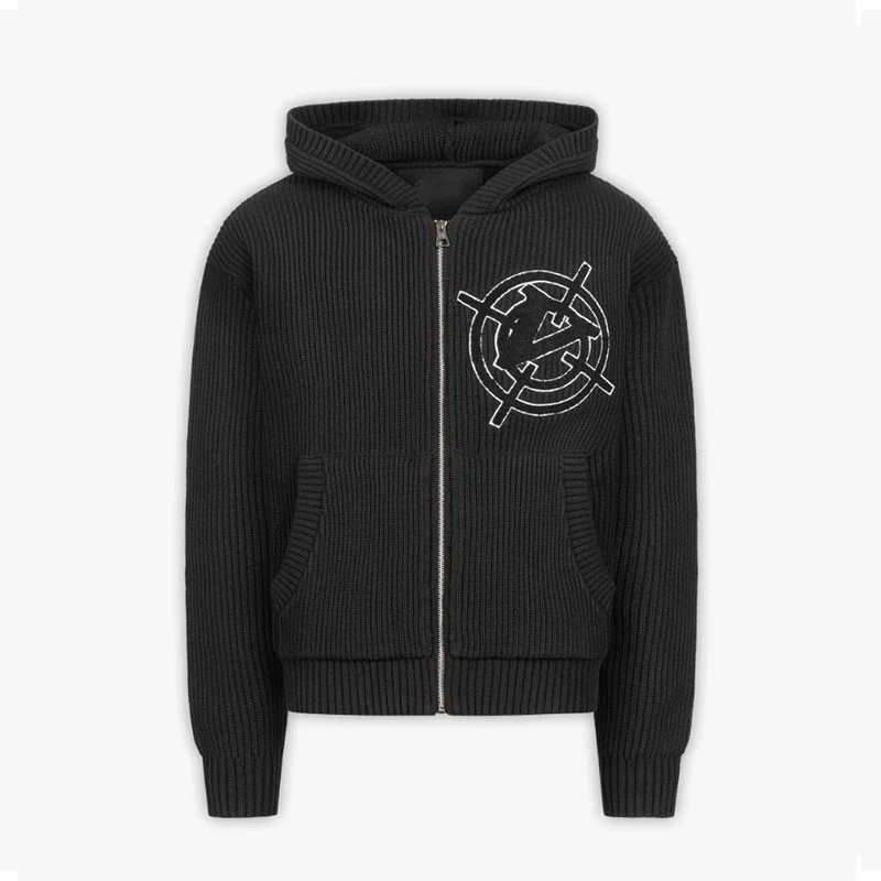 Hooded Zip Knit Cardigan product detail 4