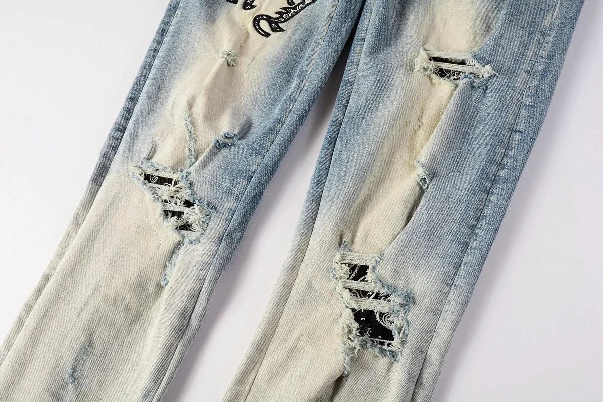 AMIRI three-label ripped jeans product detail 2