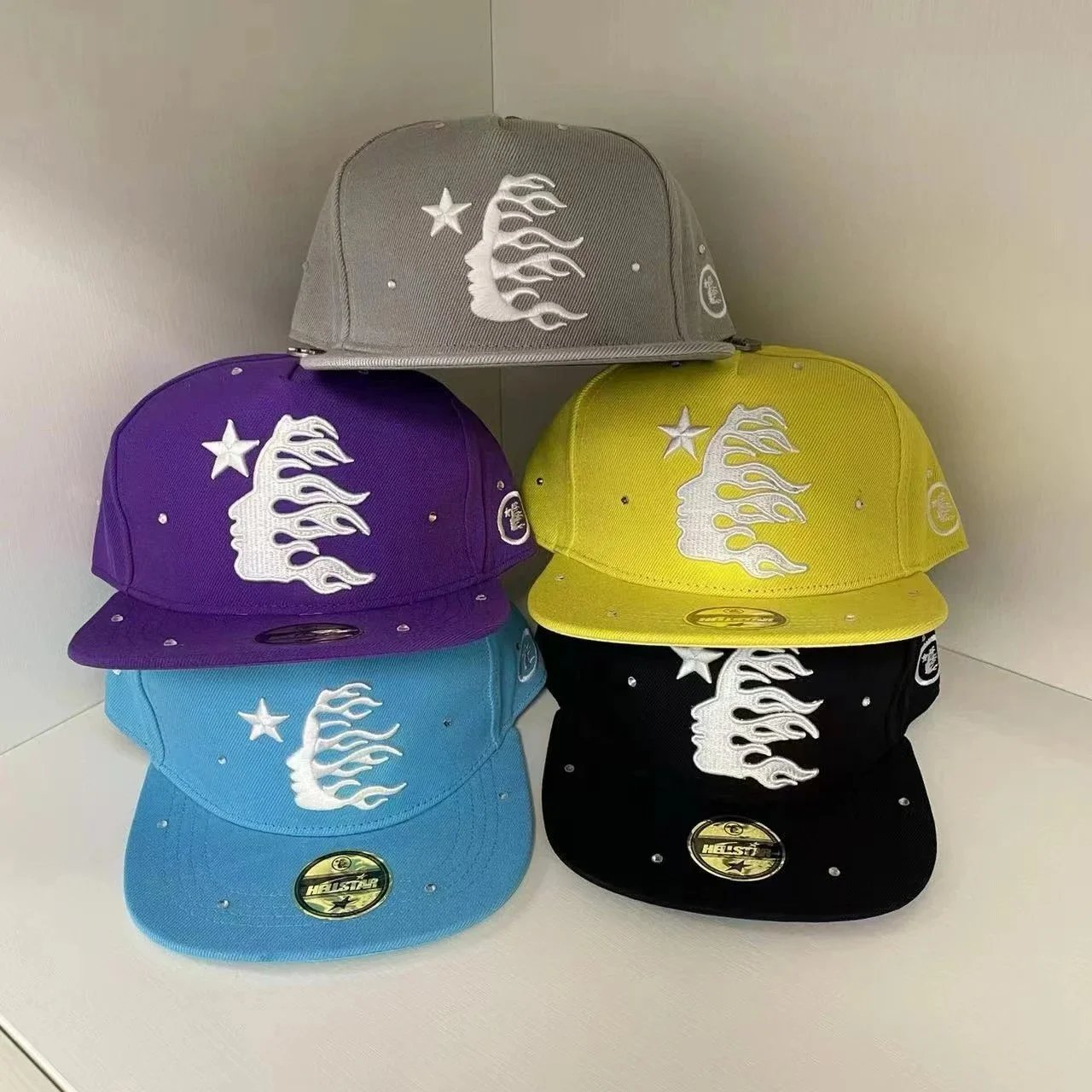 Hell Star baseball cap with rhinestone embroidery product detail 10