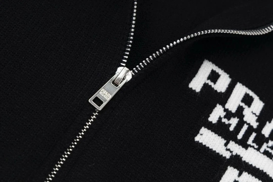 Prada Logo Zip Cardigan product detail 3