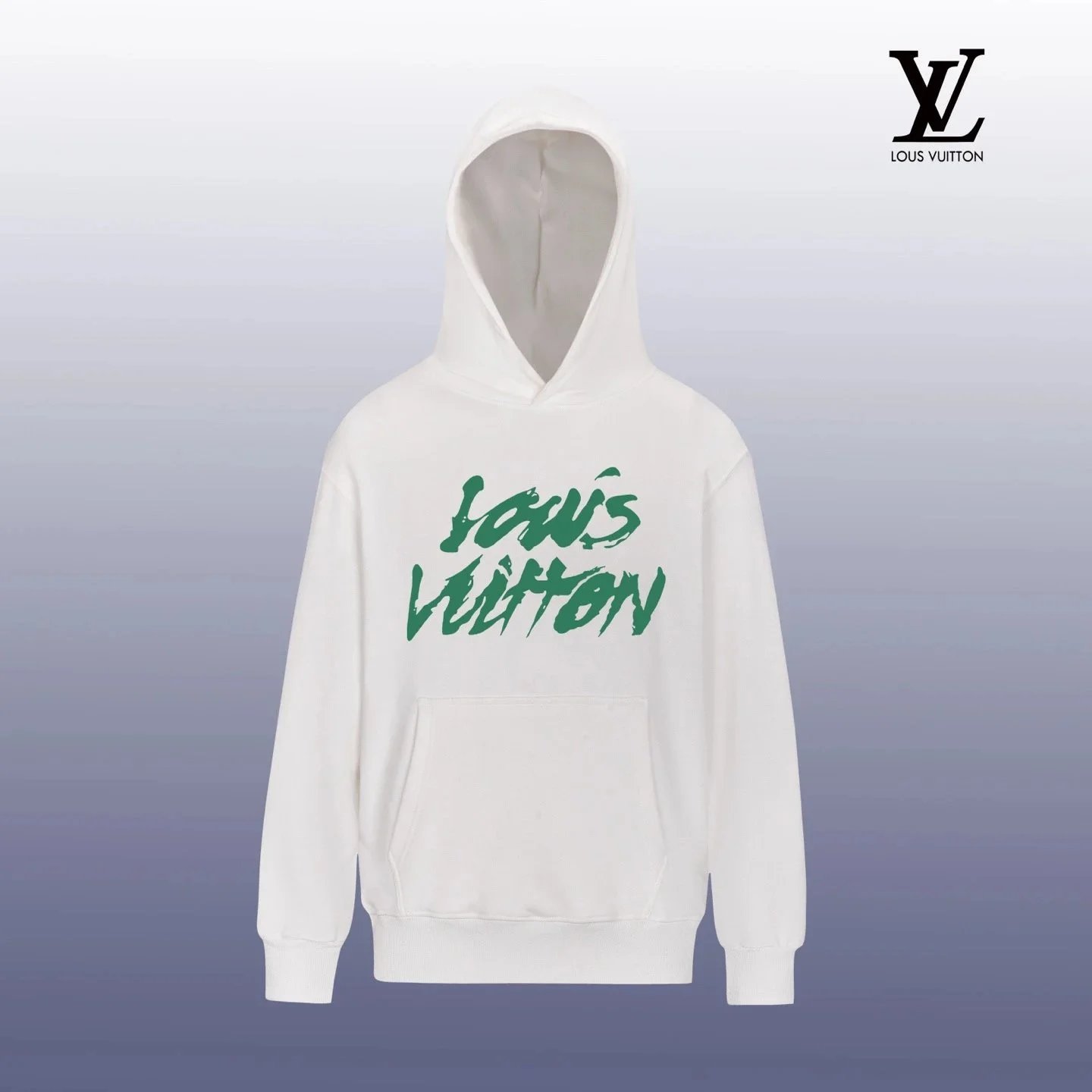 LV Logo Printed Hoodie