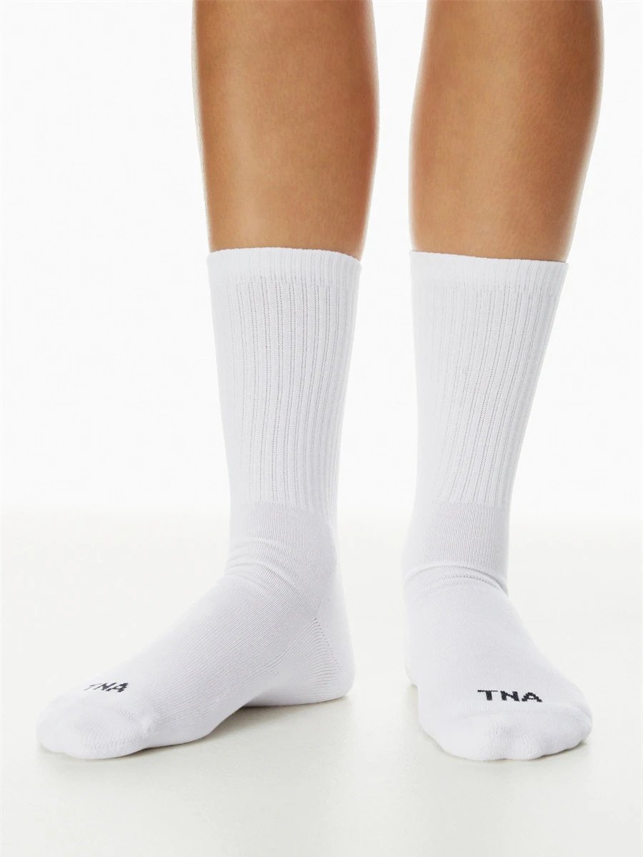 【ARITZIA TNA】户外跑步舒适全棉羽毛球袜运动毛巾底女中筒袜TM978624972975