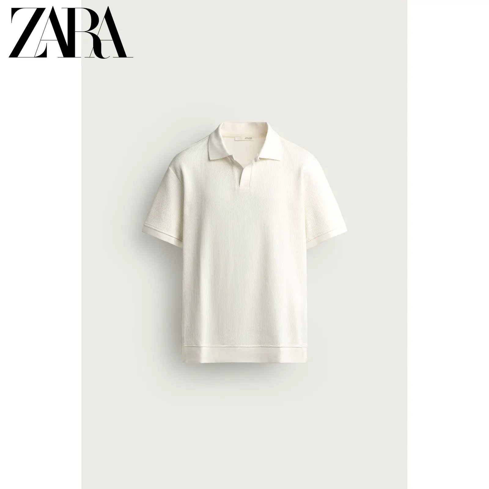 ZARA2026春夏新品 男装 棉质修身直筒垂直纹理POLO衫TM1016088306134
