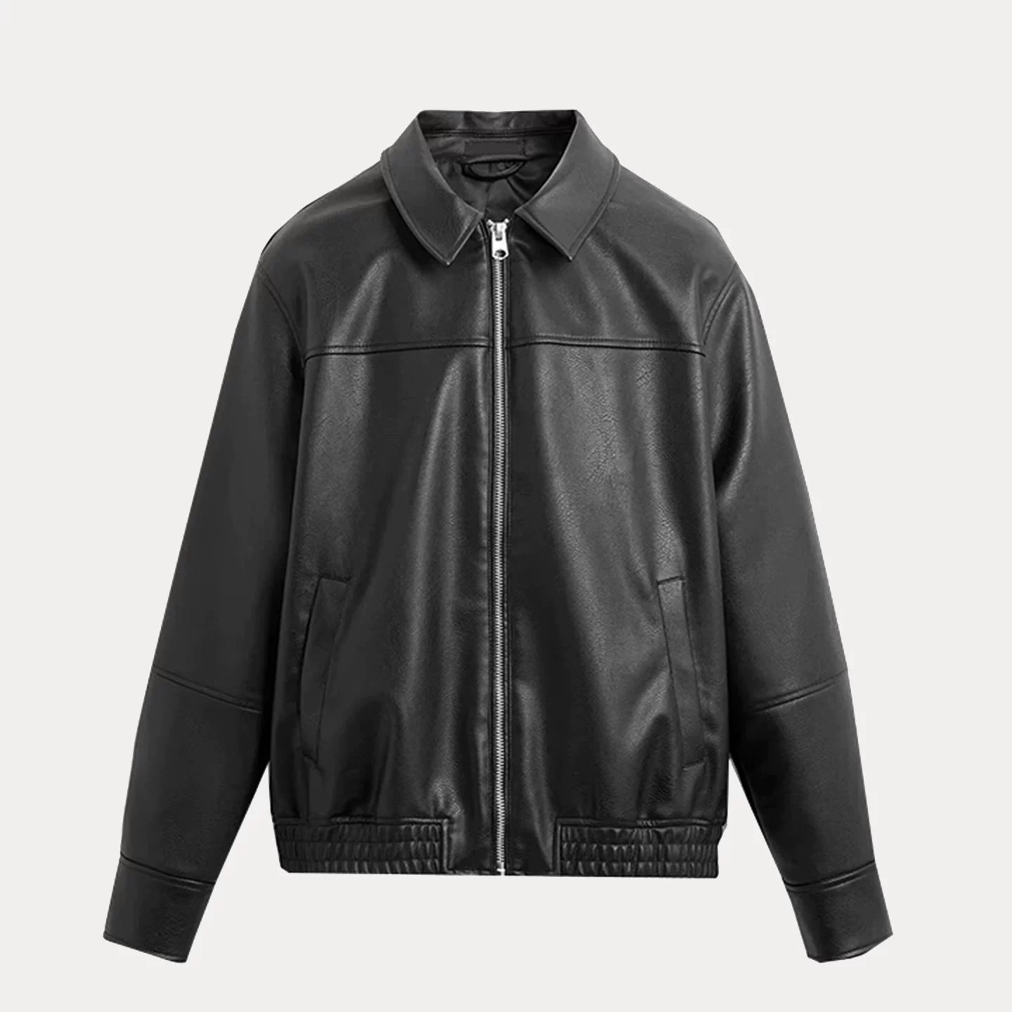 2025 Autumn New Men's Loose Collar Imitation Leather Jacket Leather Jacket Zipper Coat TM975400944632