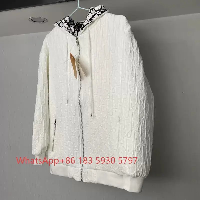 Dior Zip-Up Hoodie White