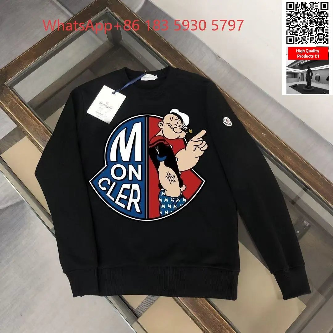 Moncler Mixed puffer jackets and tracksuit sets — Big sweater logo-Black