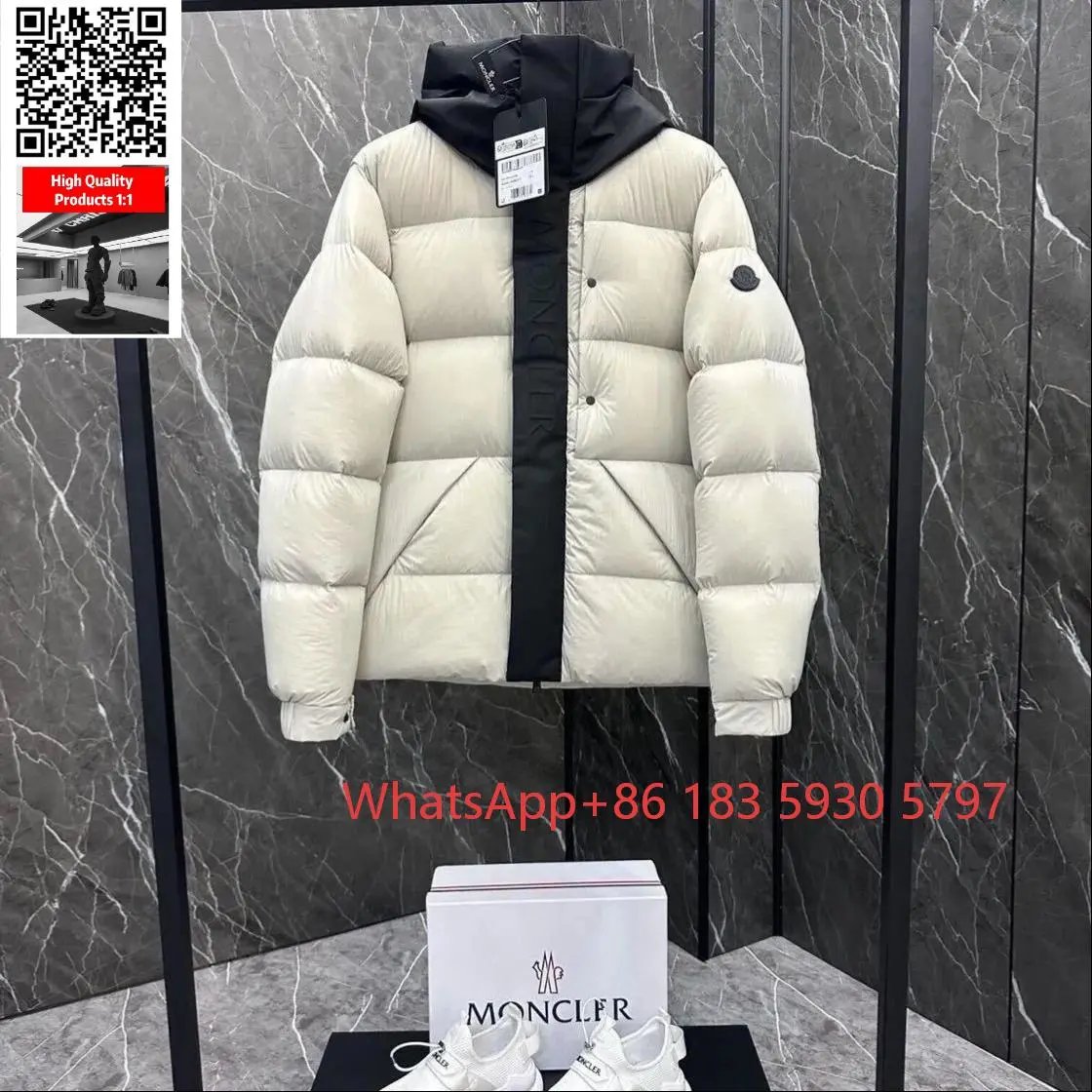 Moncler Mixed puffer jackets and tracksuit sets — Hooded down jacket-black and white