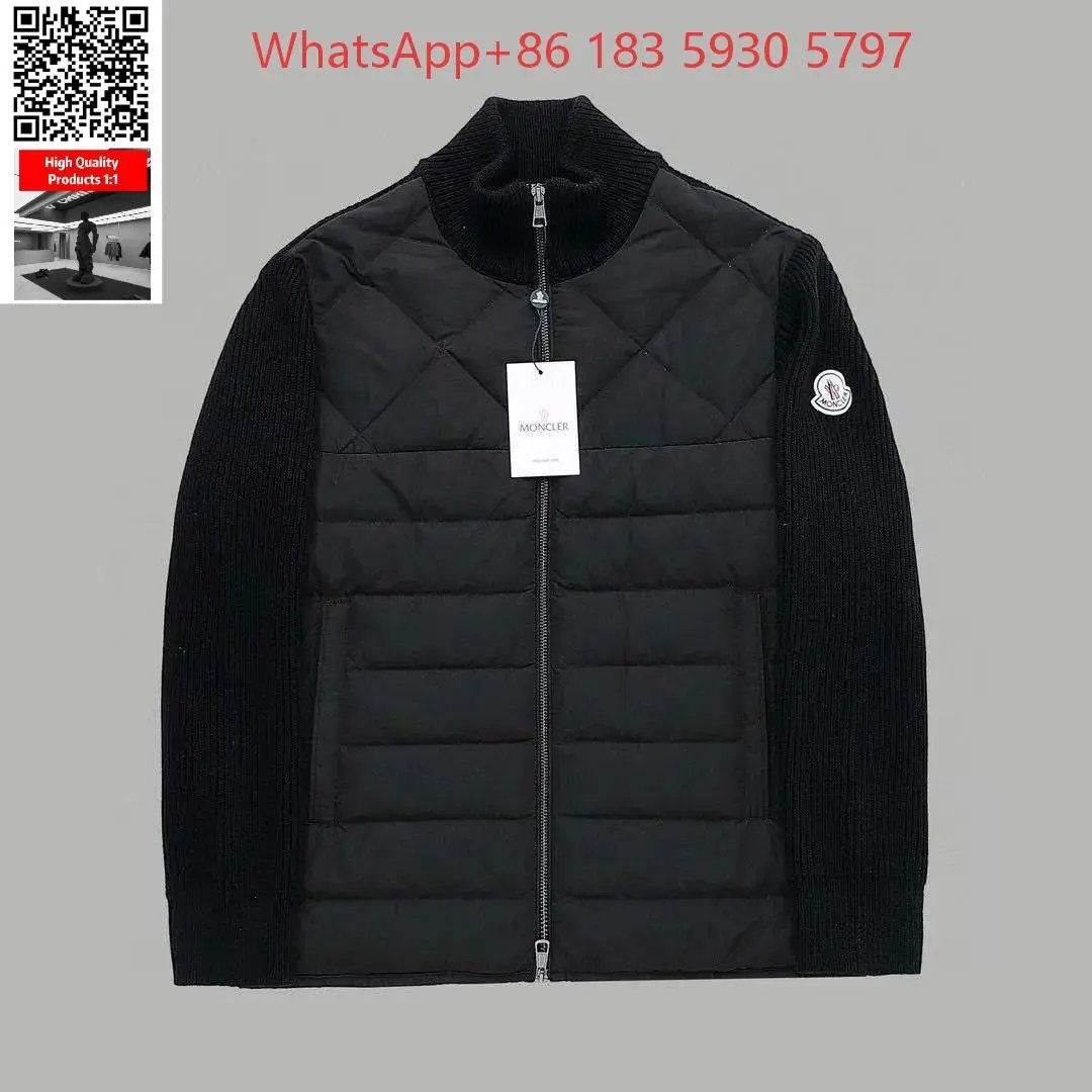 Moncler Mixed puffer jackets and tracksuit sets — Knitted Down Jacket-Black 2