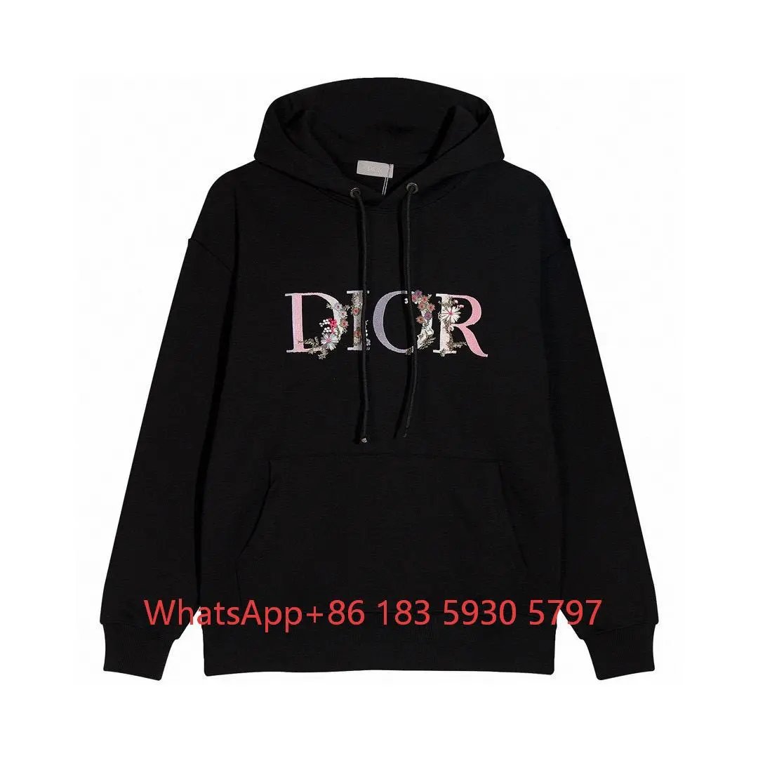 Dior Floral Logo Hoodie - Black