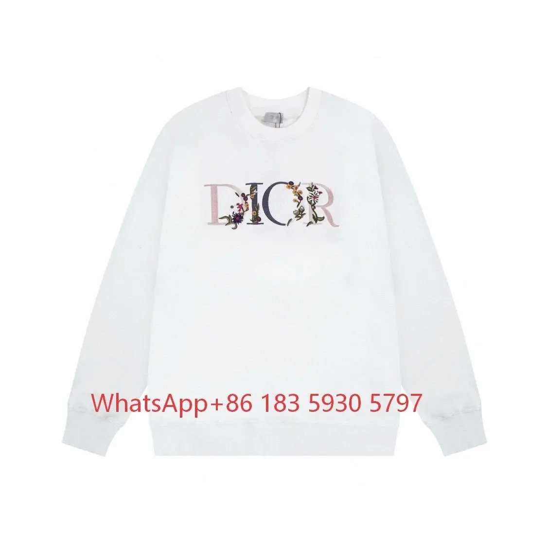 Dior Floral Logo Crewneck Sweatshirt - White