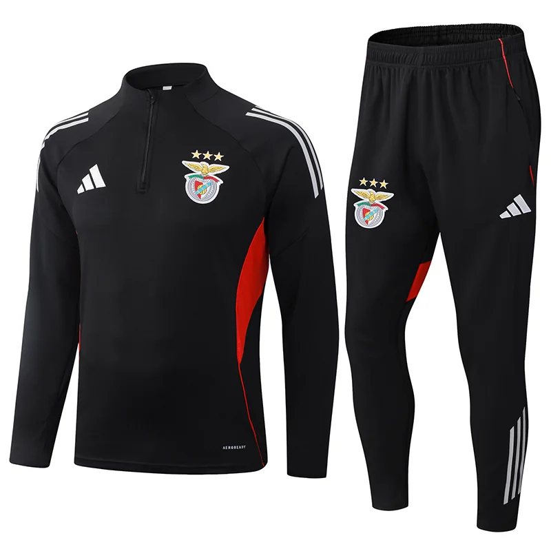 2025/2026 Benfica Half-Pull Training Suit Black Football Shirt Set