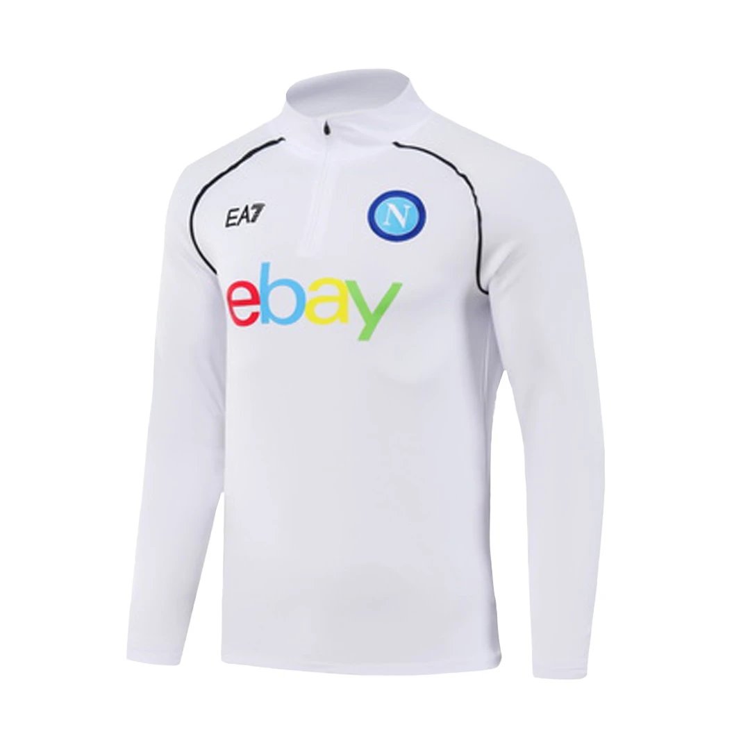 Napoli 1 4 Zip Tracksuit 2023 24 White — photo 3