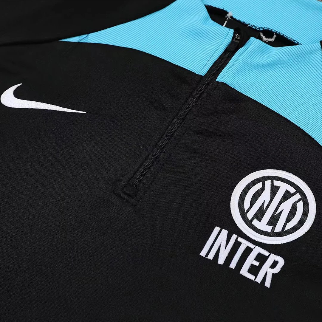 Inter Milan 2022 1 4 Zip Tracksuit 23 Black — Photo 11