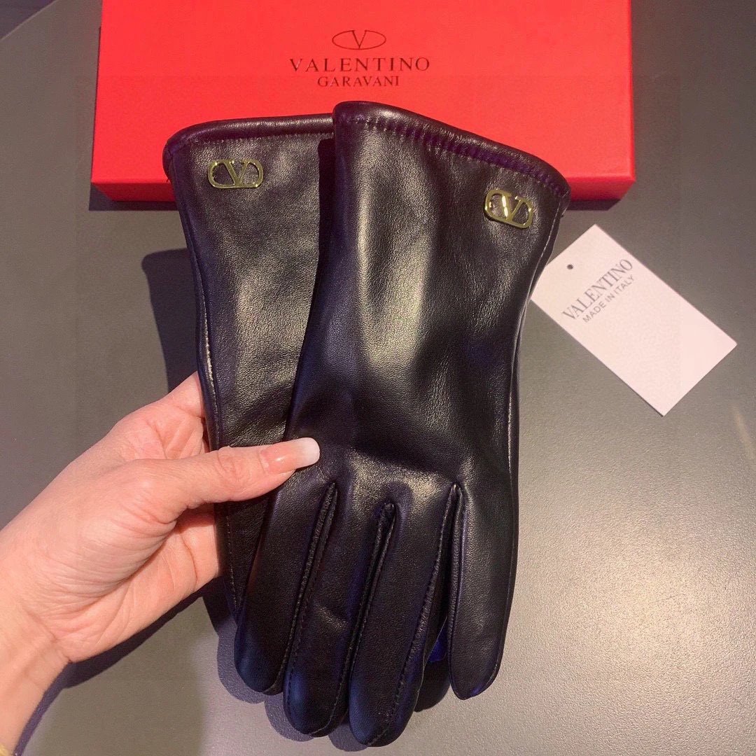 Valentino Lambskin Cashmere Gloves Ver.D — QC