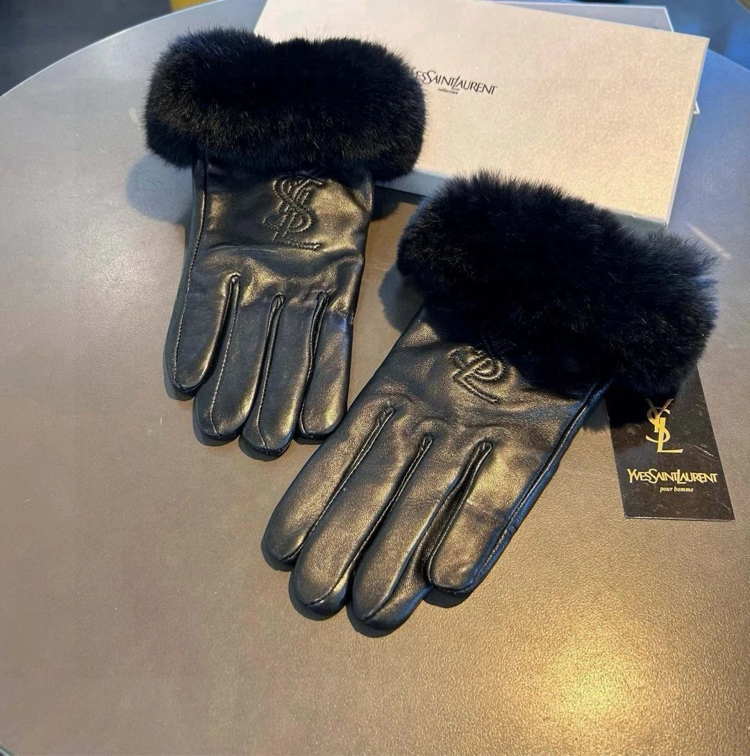 Saint Laurent Lambskin Cashmere Gloves Ver.D — Photo 9