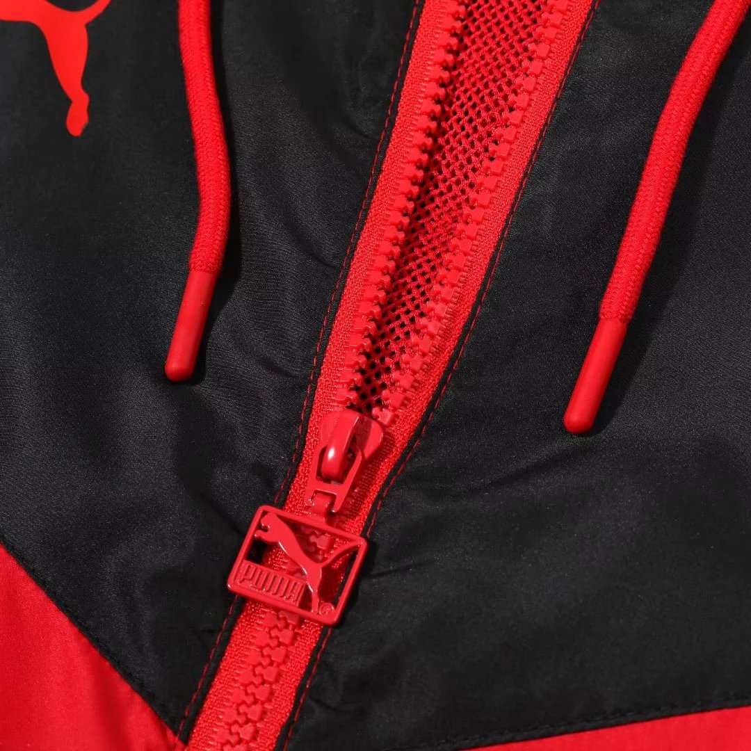AC Milan Hoodie Windbreaker Jacket 2023 24 Black Red — photo 5