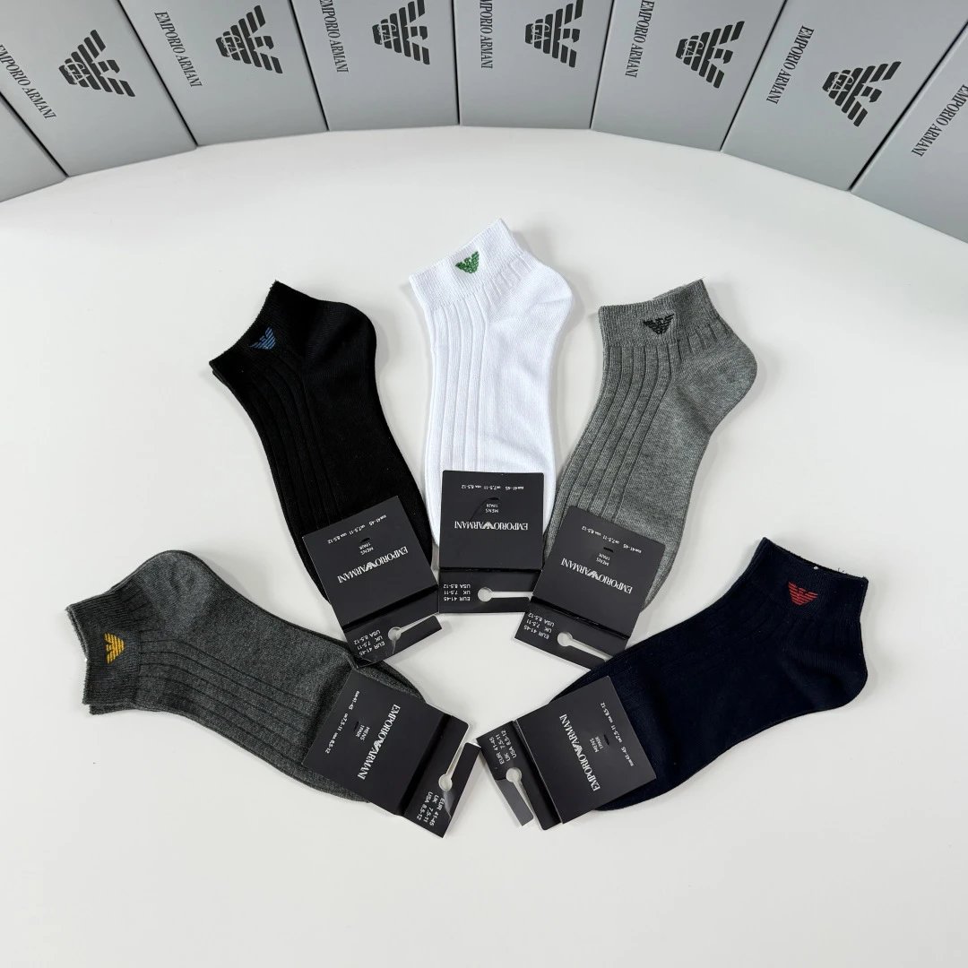 Armani Embroidered Quarter Socks 5-Pair Box Ver.C — Zdjęcie 3