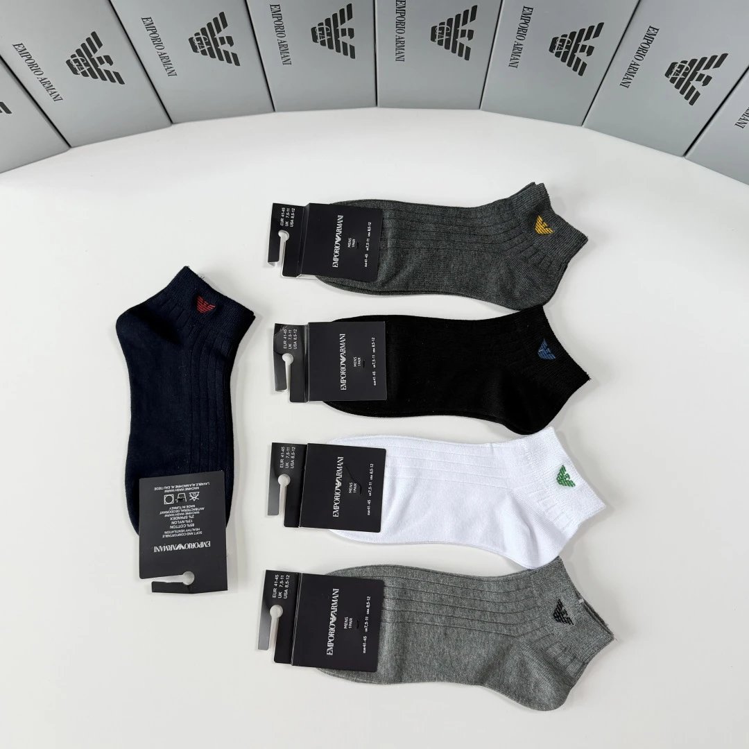 Armani Embroidered Quarter Socks 5-Pair Box Ver.C — Zdjęcie 6