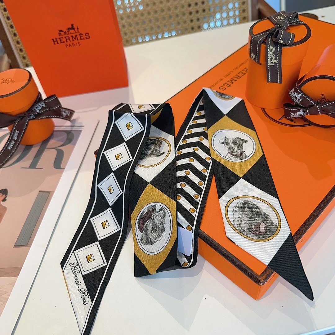 Hermes Silk Hair Ribbon Ver.F — Photo 6