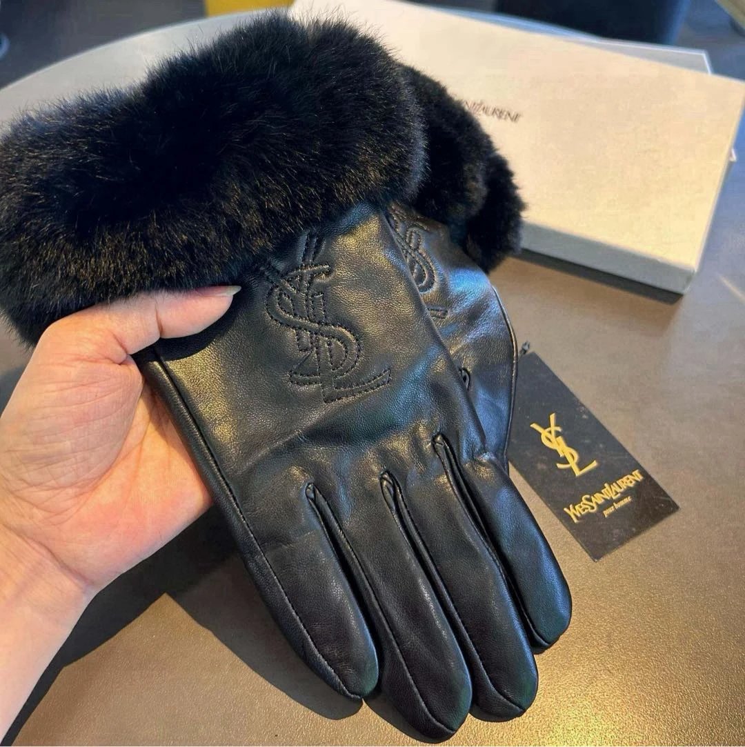 Saint Laurent Lambskin Cashmere Gloves Ver.D — Photo 5