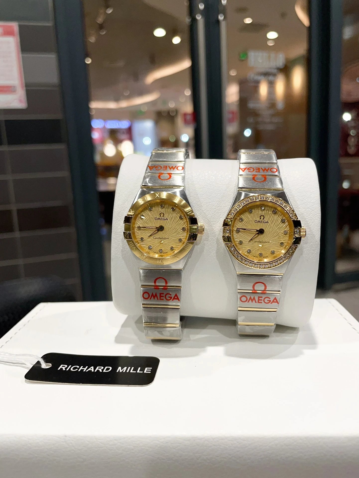 Omega Constellation Two-Tone Watch with Gold Dial