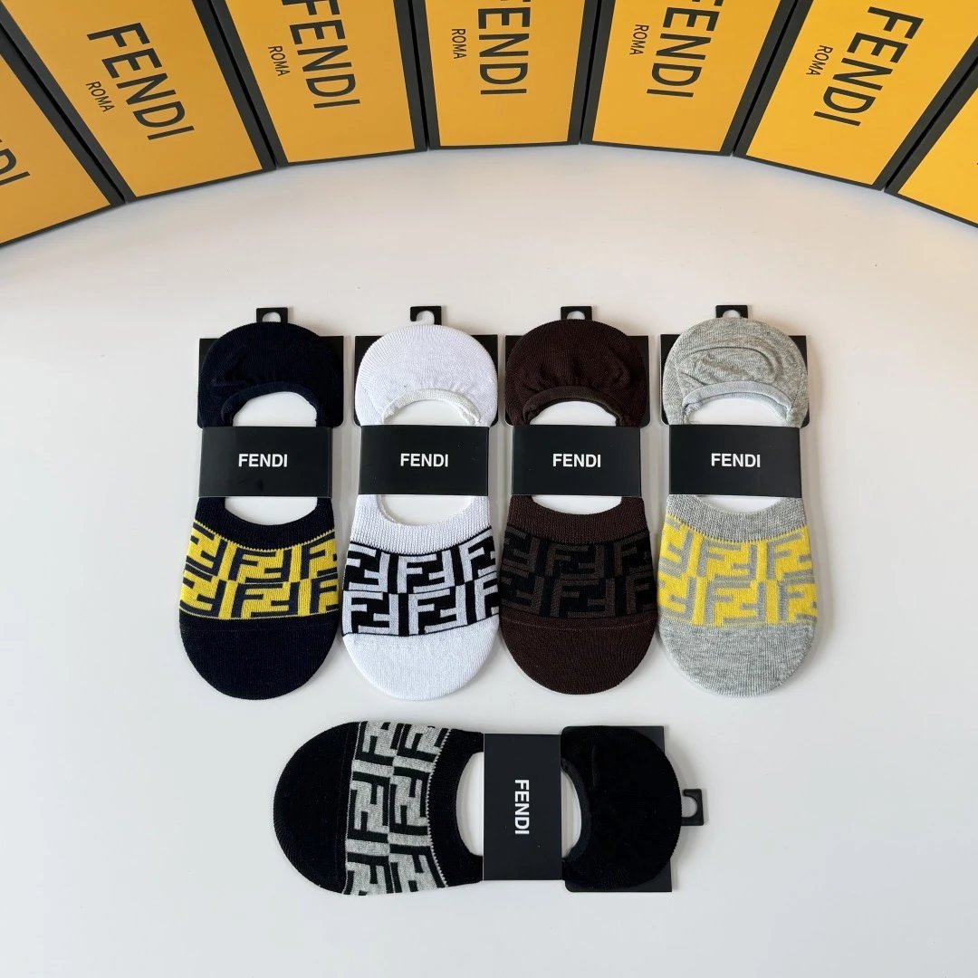 Fendi No-Show Socks 5-Pair Box — photo 4