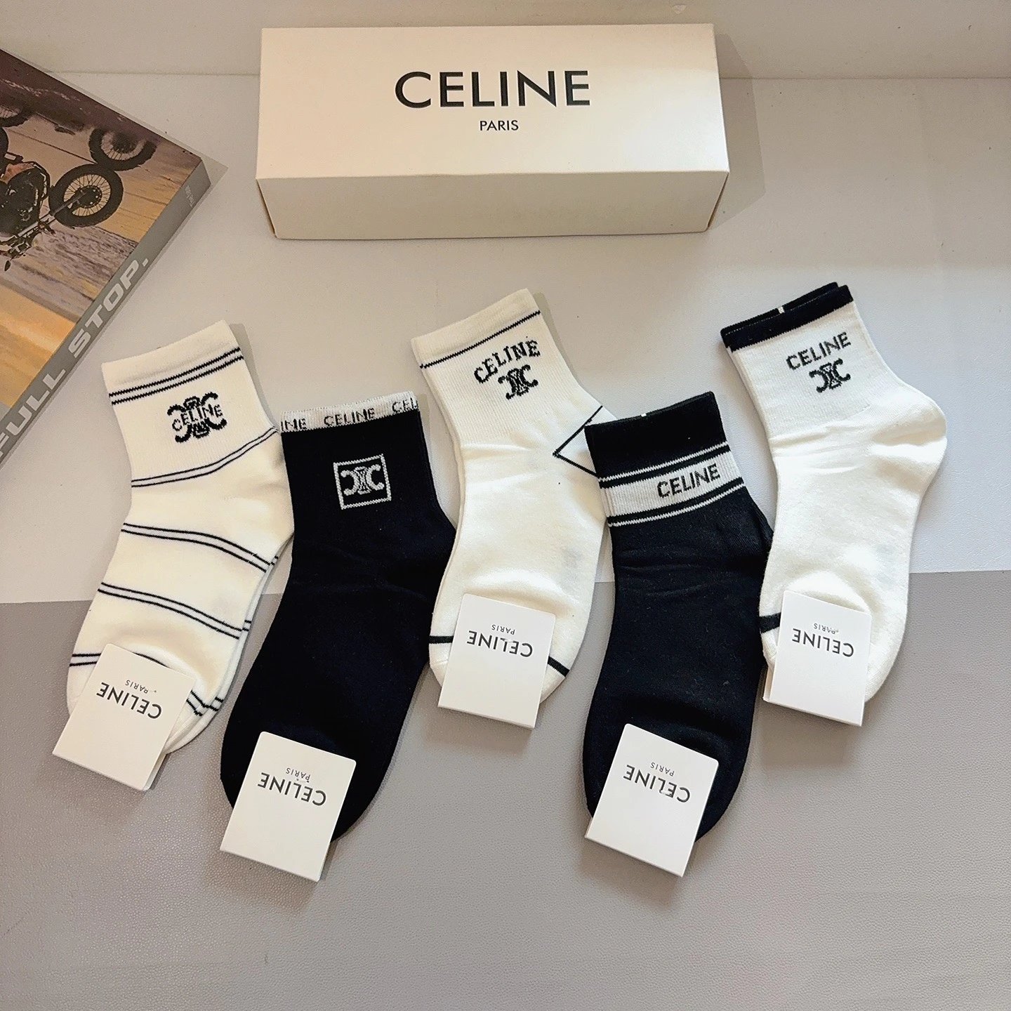 Celine Crew Cotton No-Show Socks Ver.B — photo 9