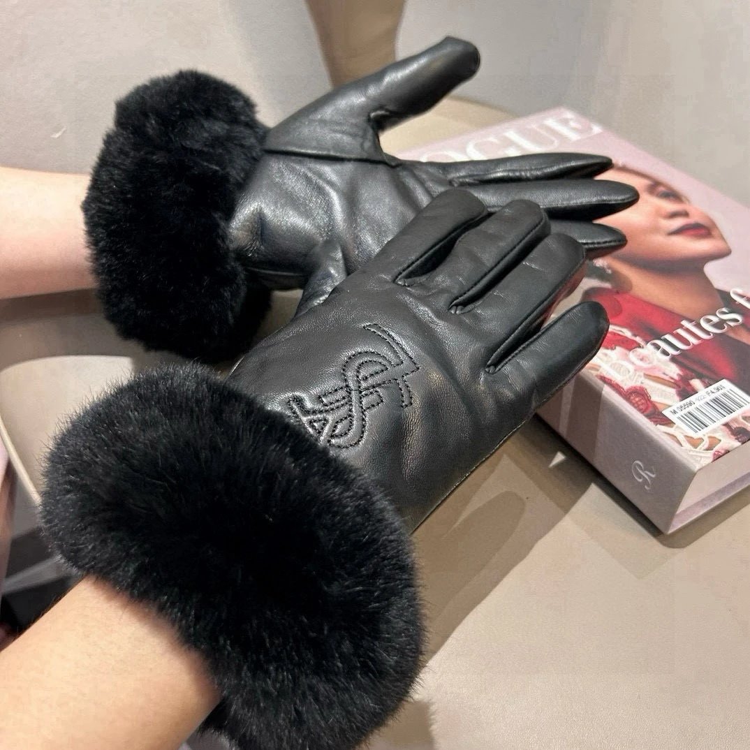 Saint Laurent Lambskin Cashmere Gloves Ver.D — Photo 3