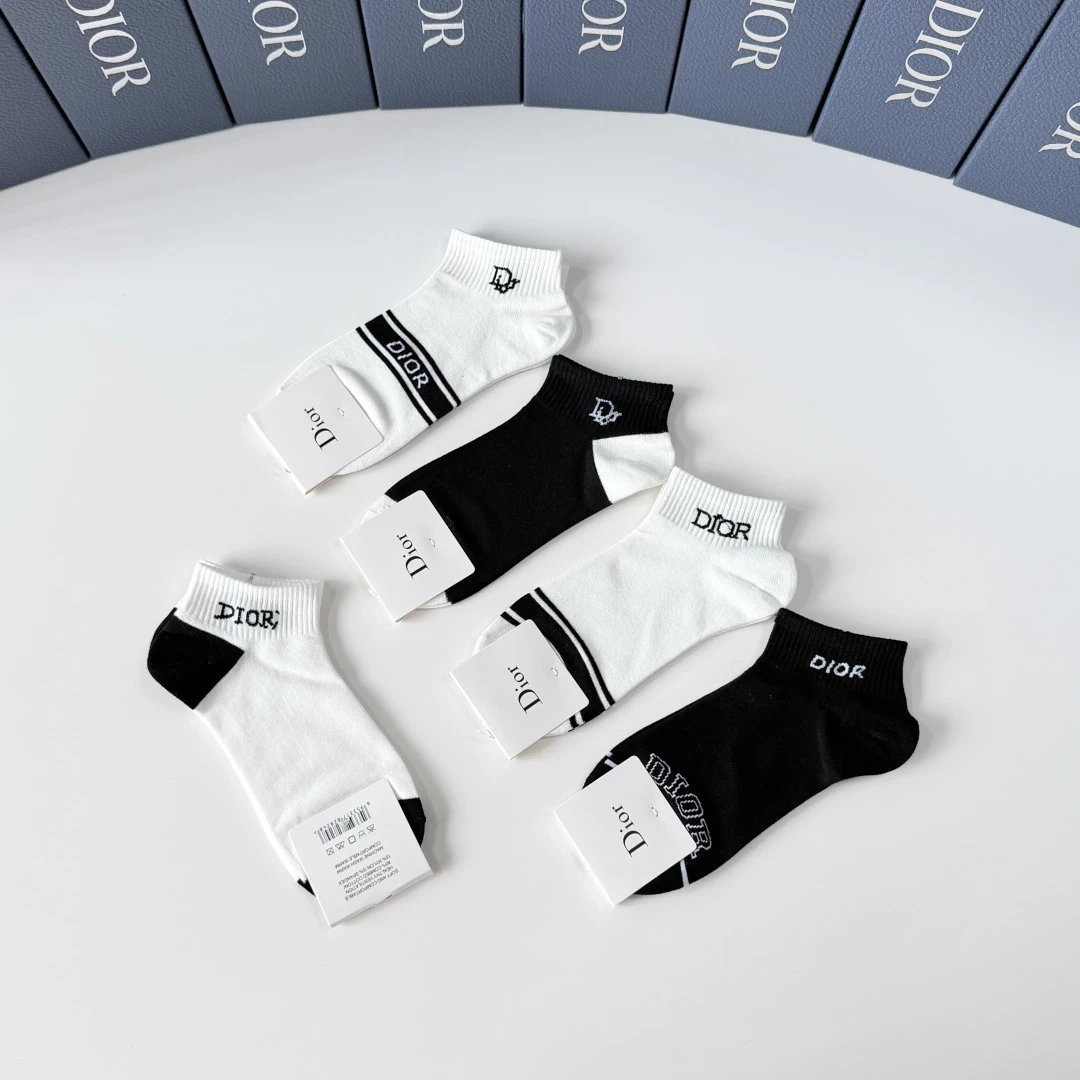 Dior Quarter Socks 5-Pair Box Ver.B — photo 5