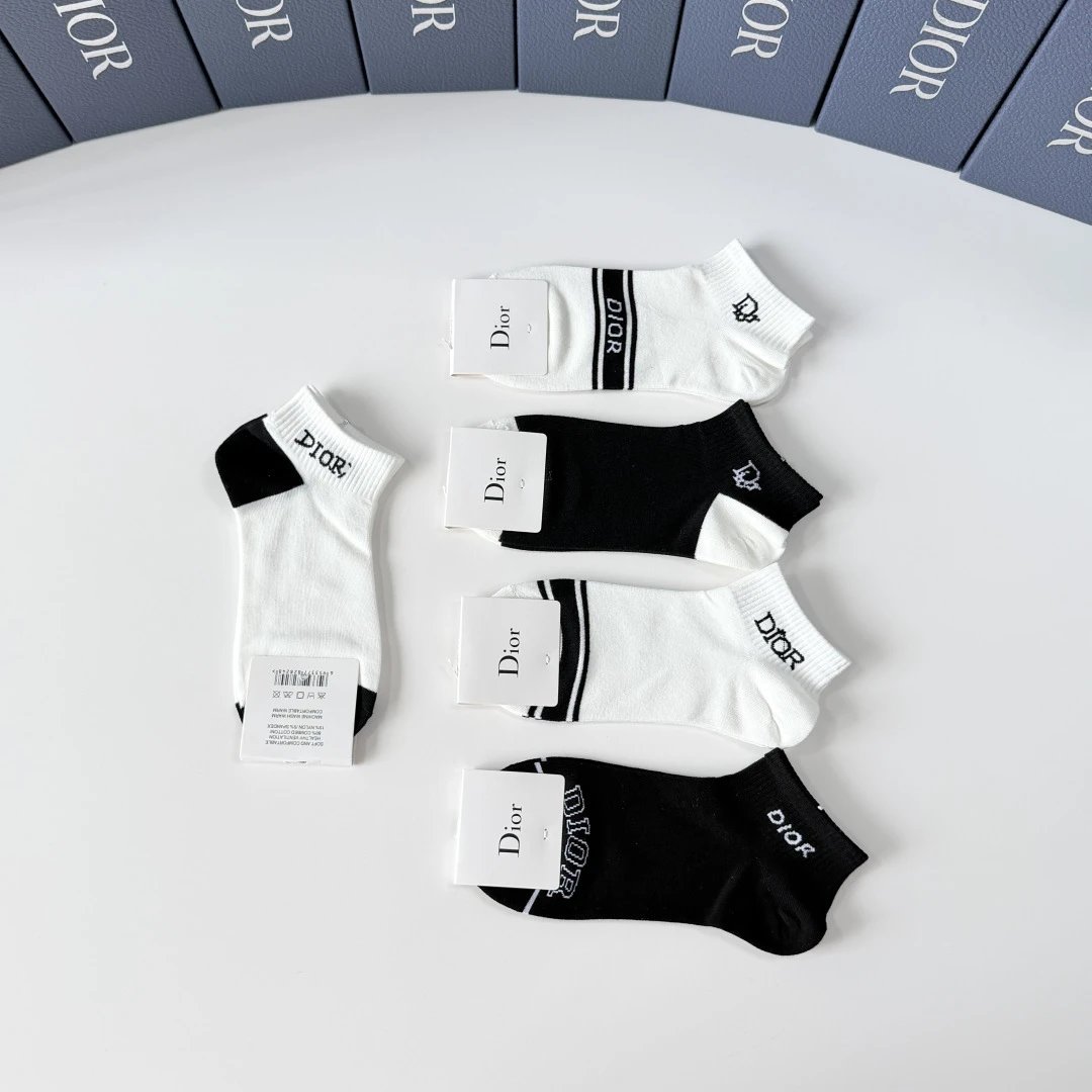 Dior Quarter Socks 5-Pair Box Ver.B — photo 6