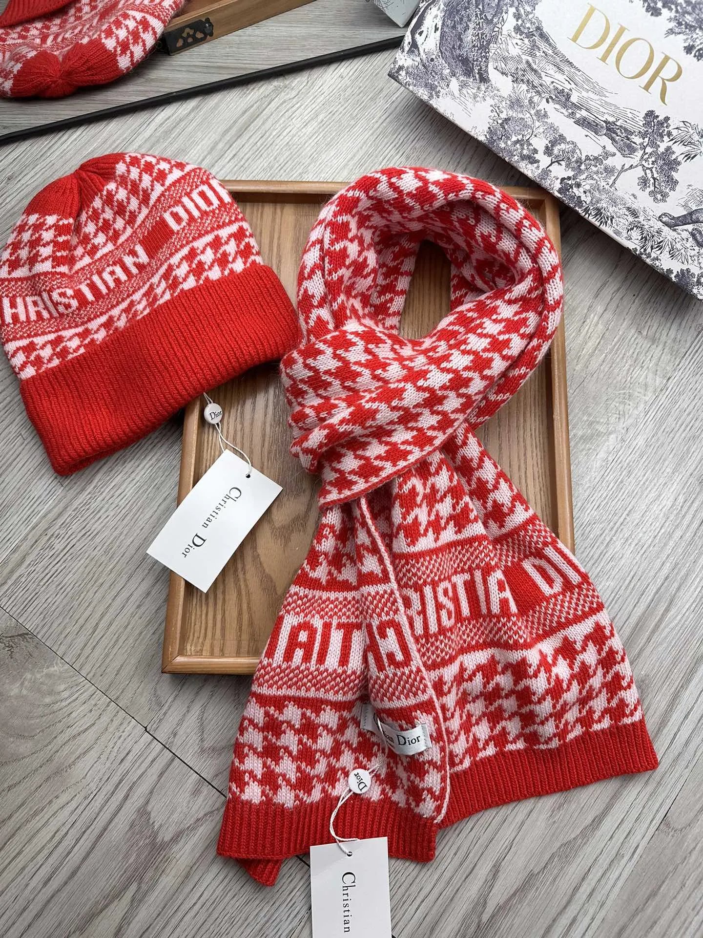 Dior Wool Rabbit Fur Scarf & Hat Set Ver.D — Photo 8