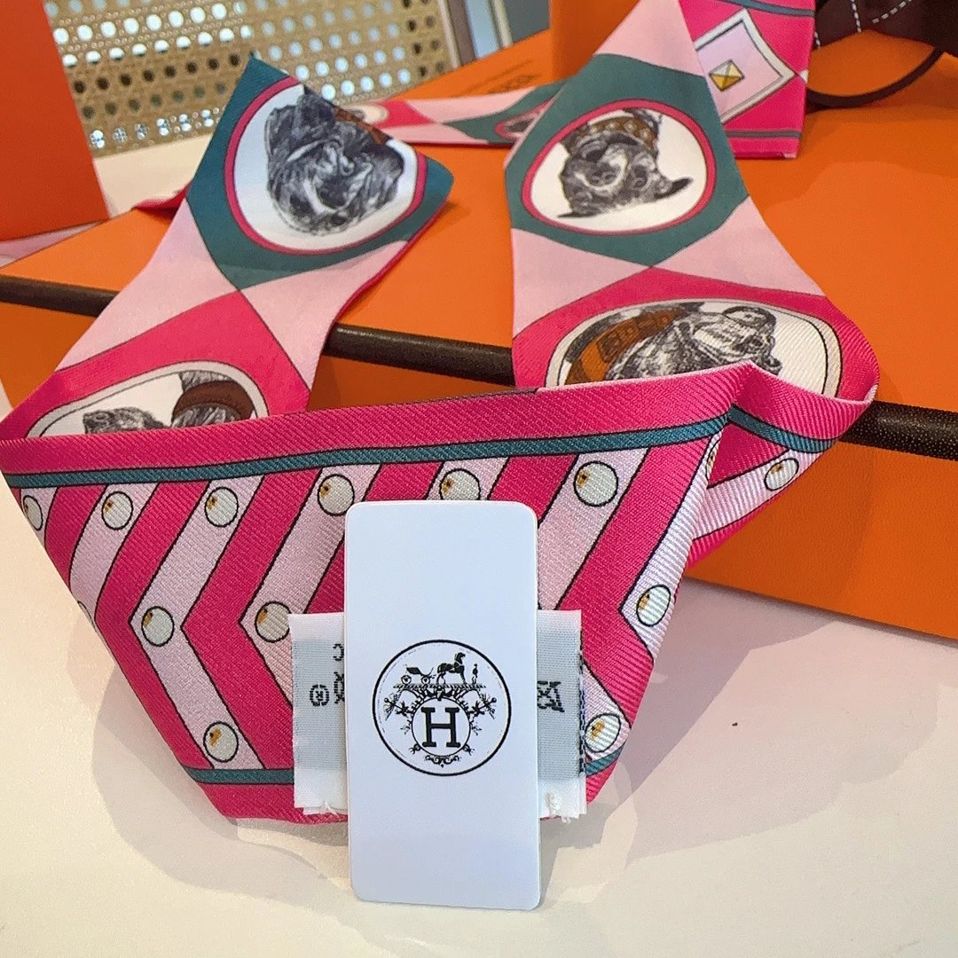 Hermes Silk Hair Ribbon Ver.D — Photo 7