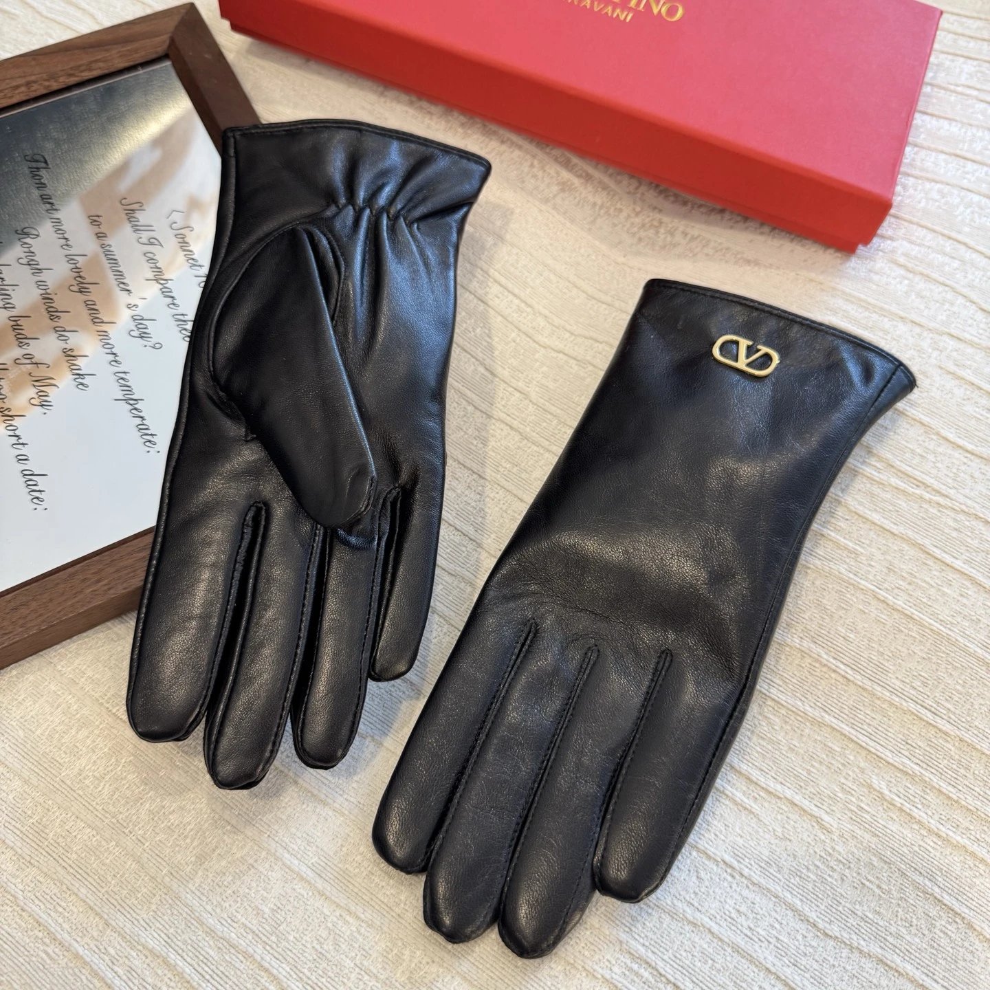 Valentino Lambskin Cashmere Gloves Ver.G — Photo 6