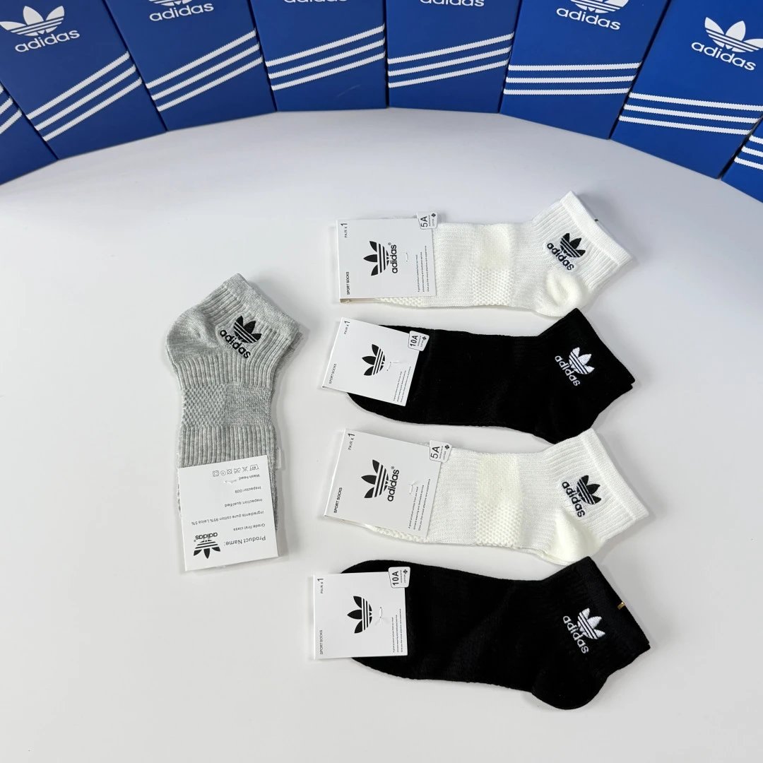 Adidas Embroidered Quarter Socks 5-Pair Box Ver.B — Photo 6