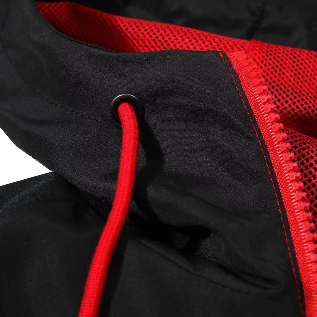 AC Milan Hoodie Windbreaker Jacket 2023 24 Black Red — photo 6