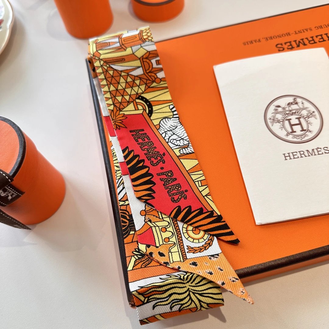 Hermes Silk Hair Ribbon Ver.J — Photo 2
