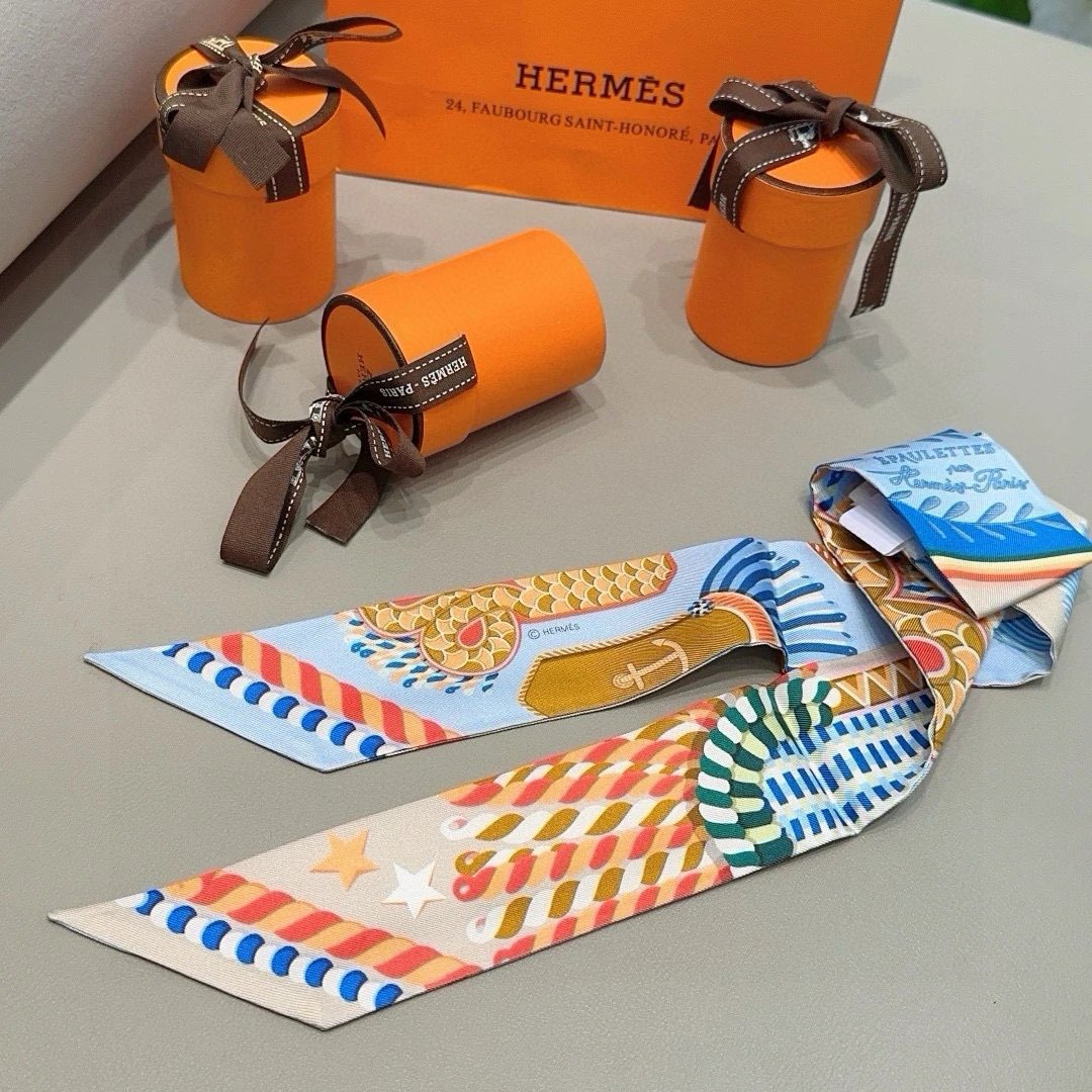 Hermes Silk Hair Ribbon Ver.B — Photo 6