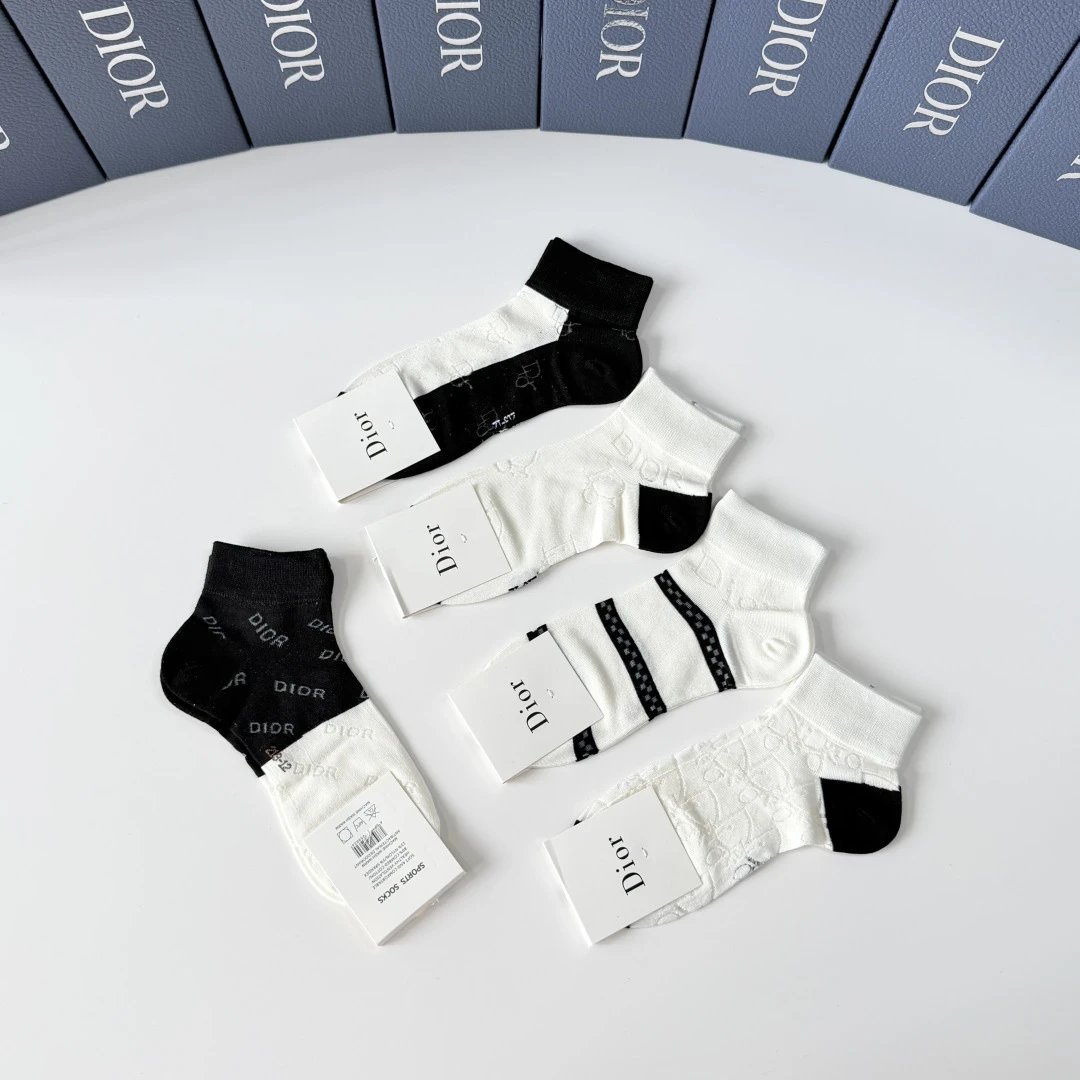Dior Quarter Socks 5-Pair Box Ver.C — photo 5