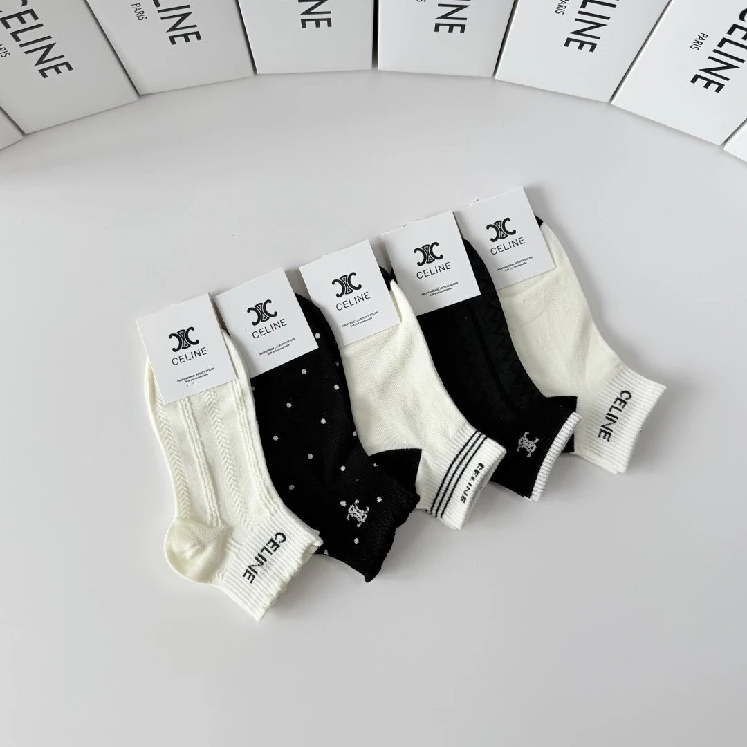 Celine Quarter Socks 5-Pair Box Ver.C — Photo 8