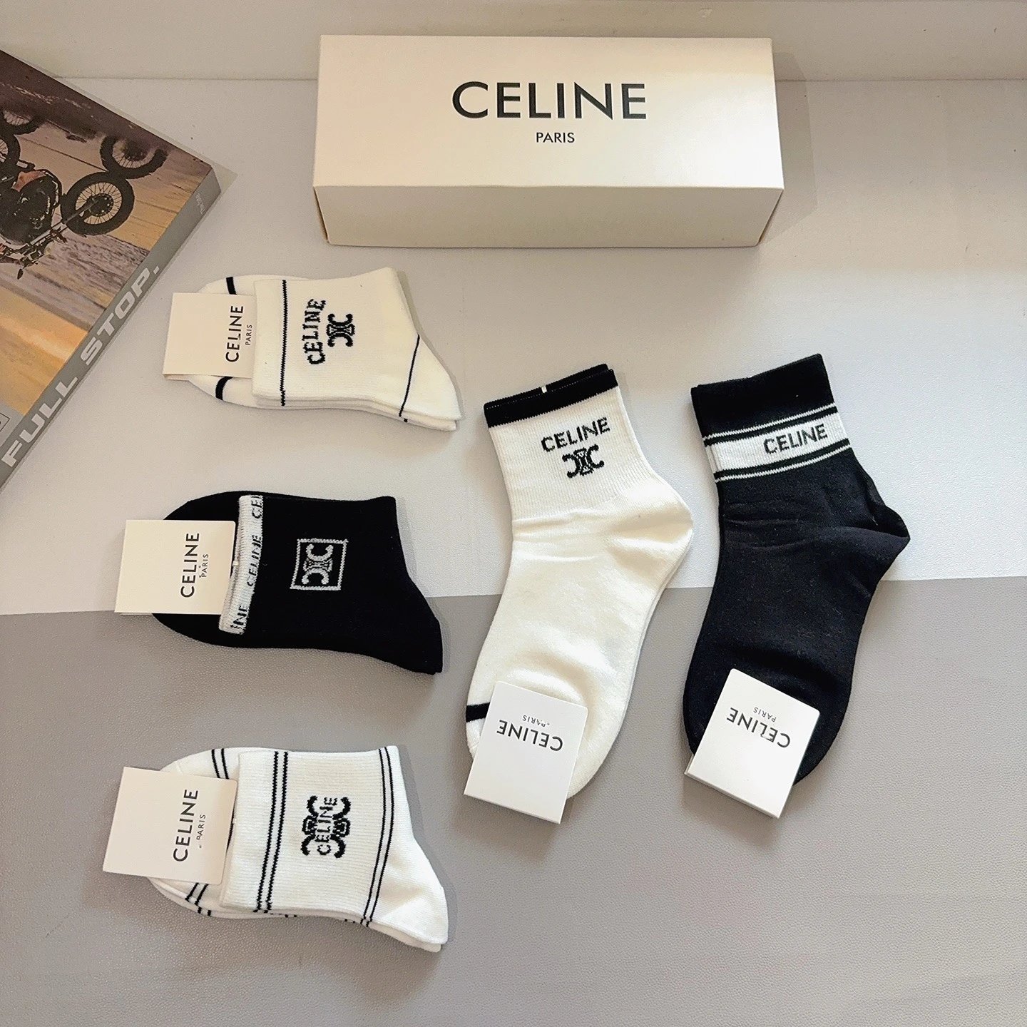 Celine Crew Cotton No-Show Socks Ver.B — photo 6