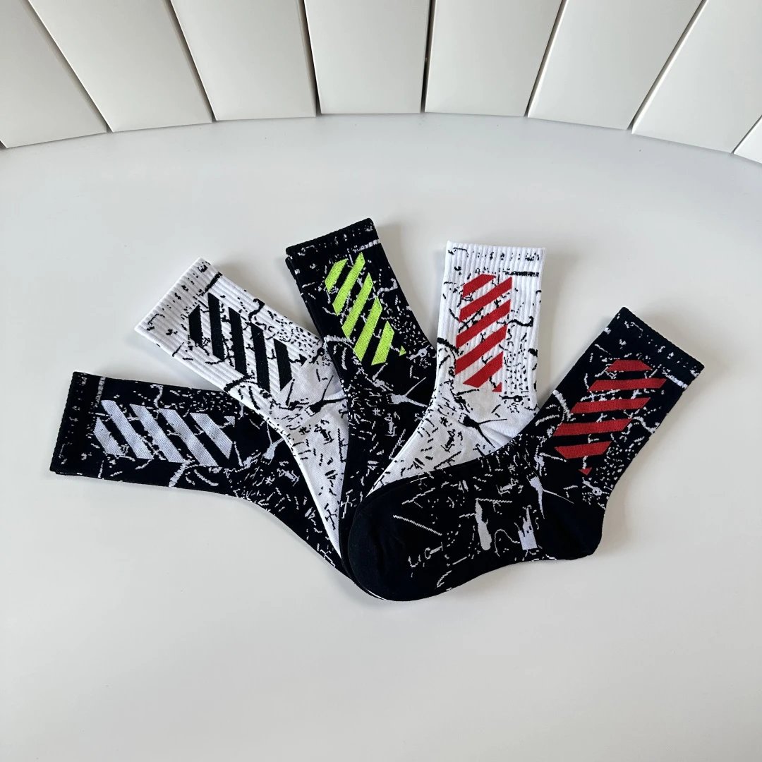 Off-White Crew Socks 5-Pair Box Ver.D — QC