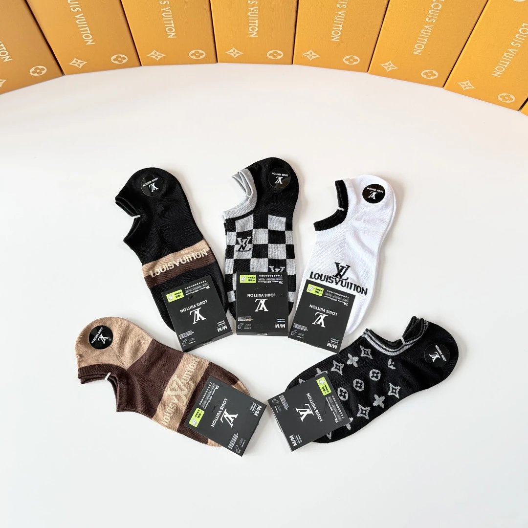 Louis Vuitton Quarter Socks 5-Pair Box Ver.B — photo 3