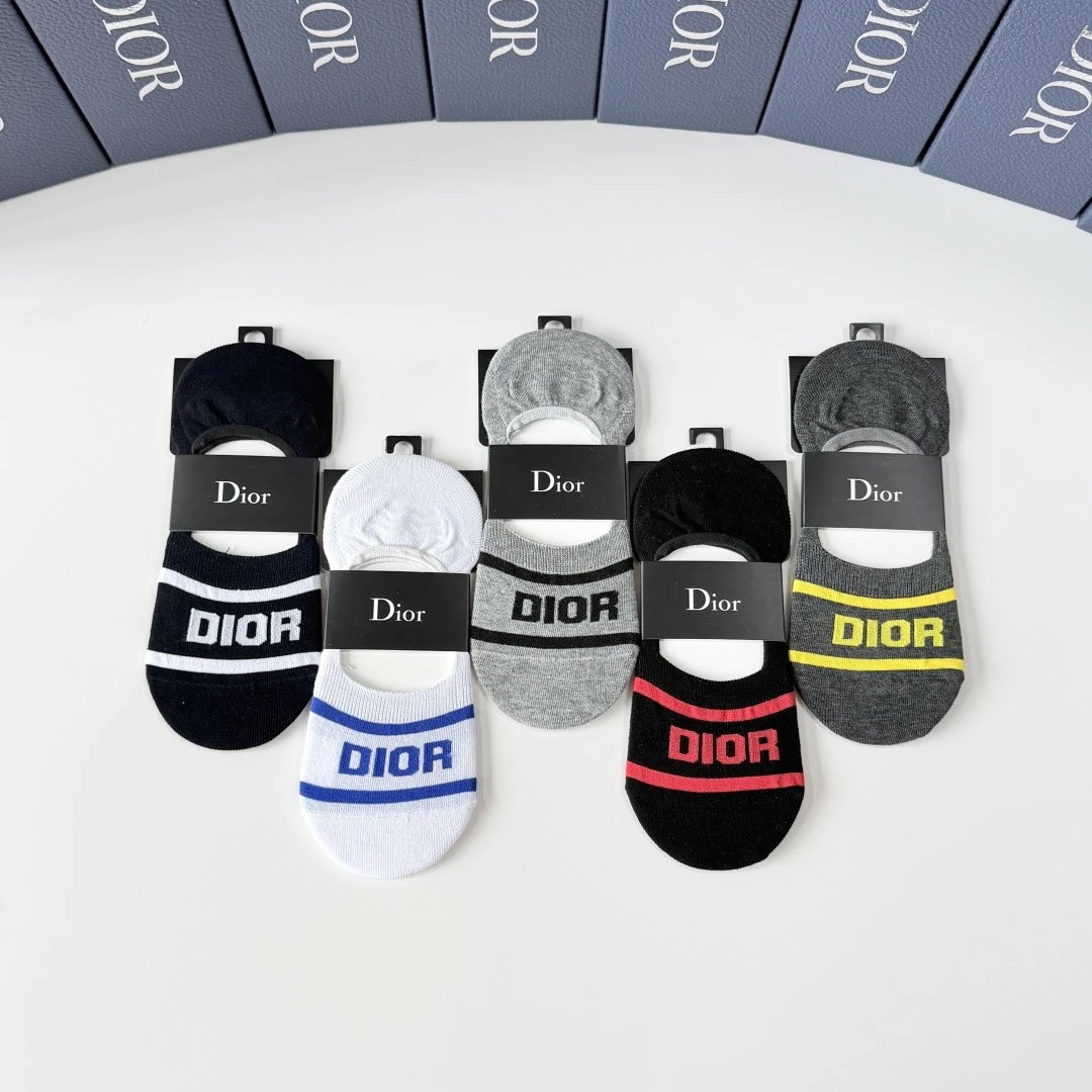 Dior Classic No-Show Socks 5-Pair Box — photo 2