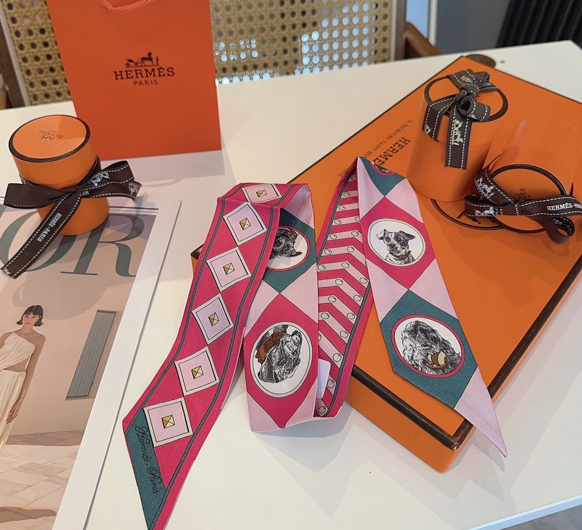 Hermes Silk Hair Ribbon Ver.D — Photo 6