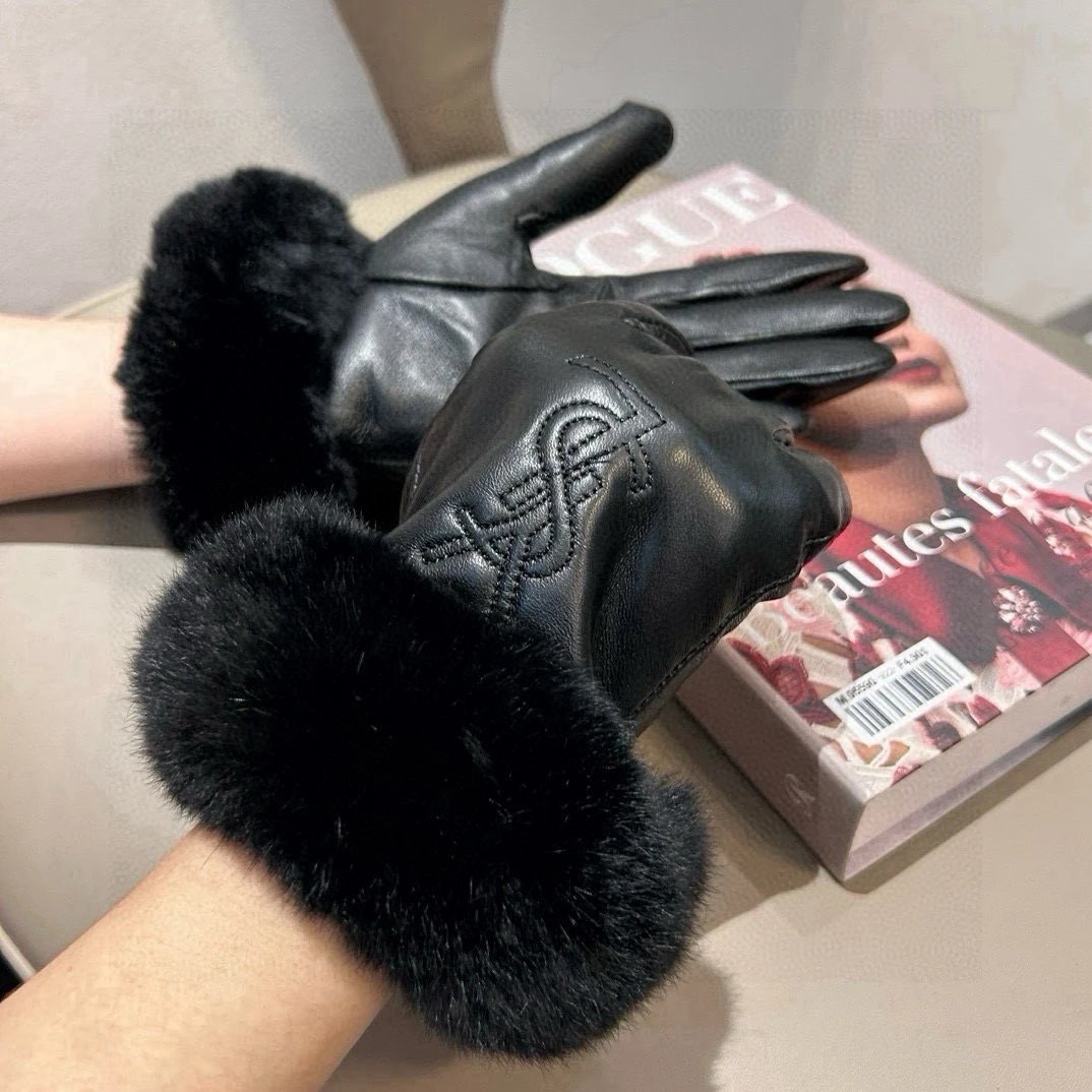 Saint Laurent Lambskin Cashmere Gloves Ver.D — Photo 4