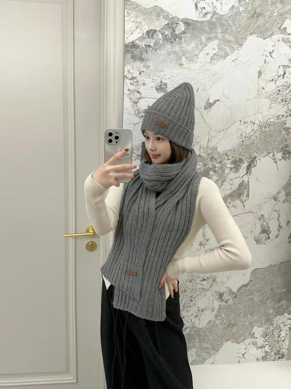 Loro Piana Scarf & Hat Set Ver.D — Zdjęcie 3