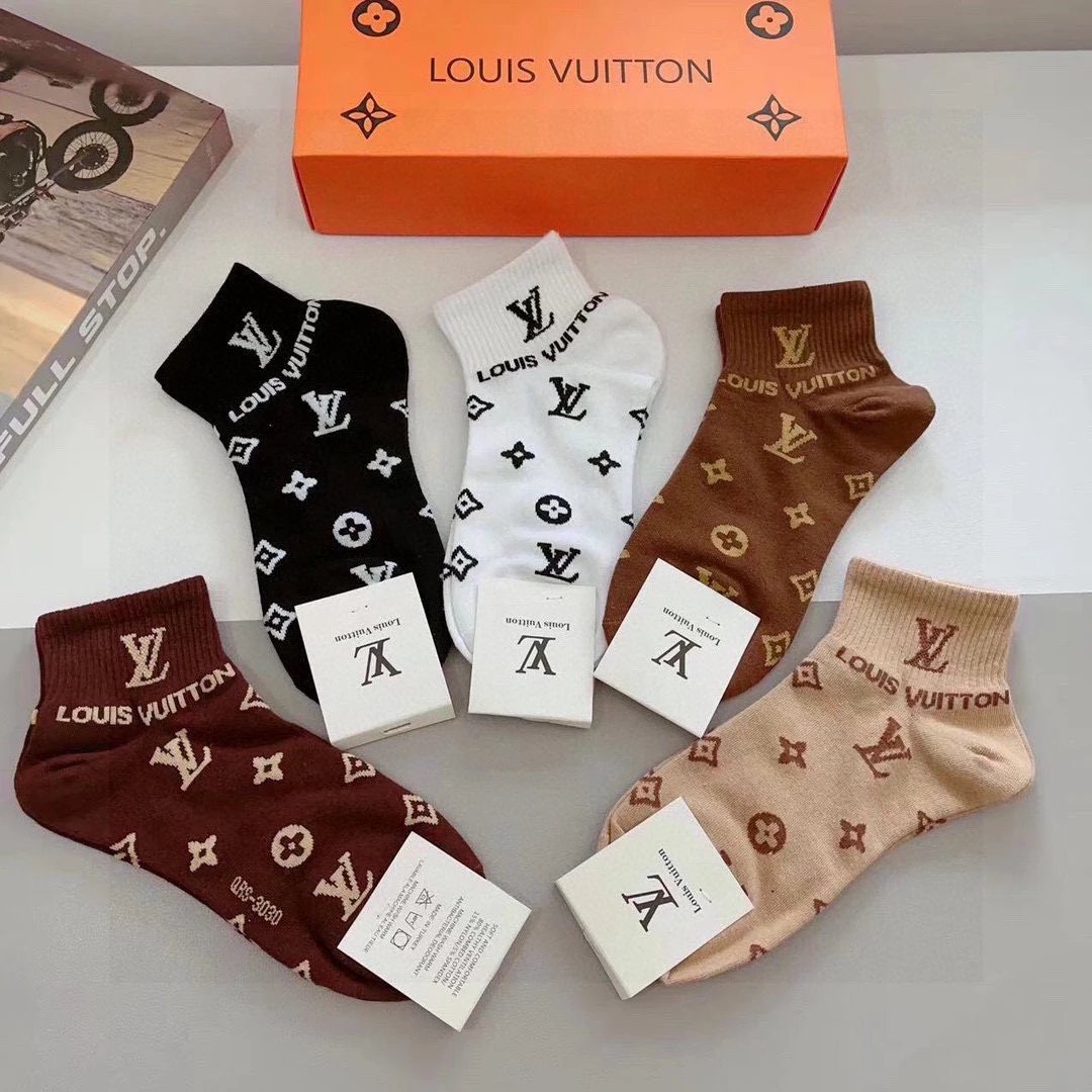 Louis Vuitton Crew Cotton Socks Ver.A — Zdjęcie 6