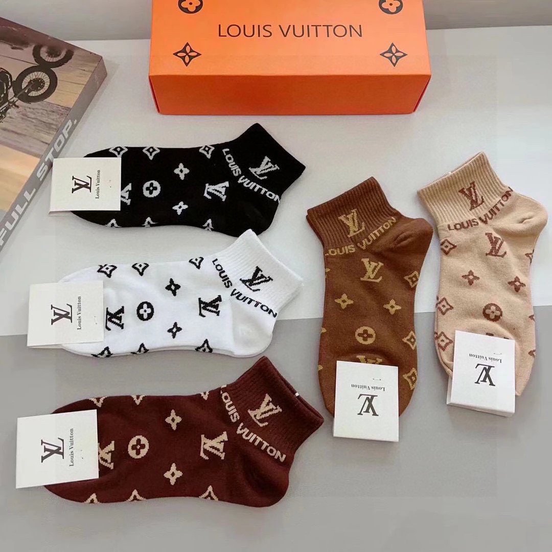 Louis Vuitton Crew Cotton Socks Ver.A — Zdjęcie 7