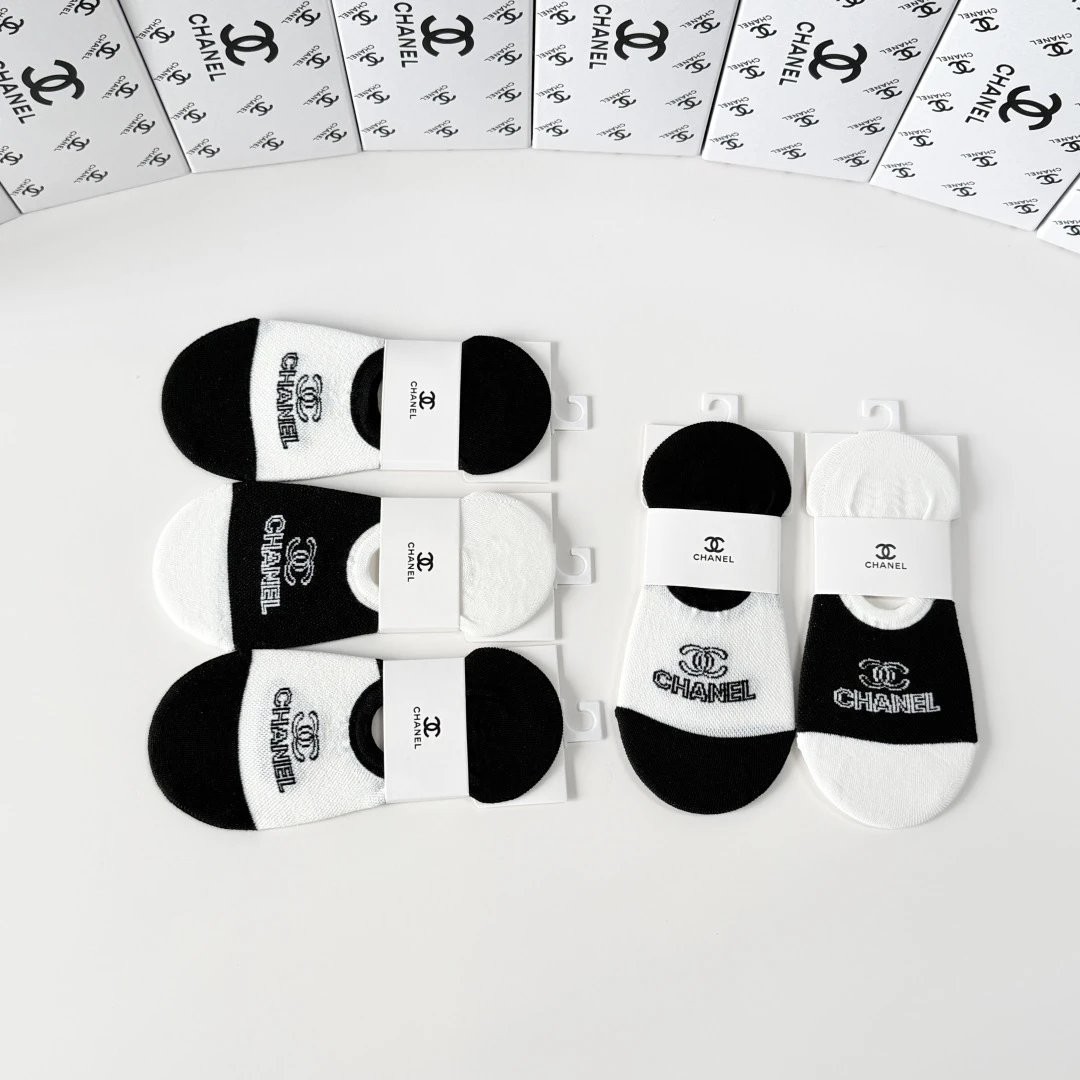 Chanel Classic No-Show Socks 5-Pair Box — photo 7