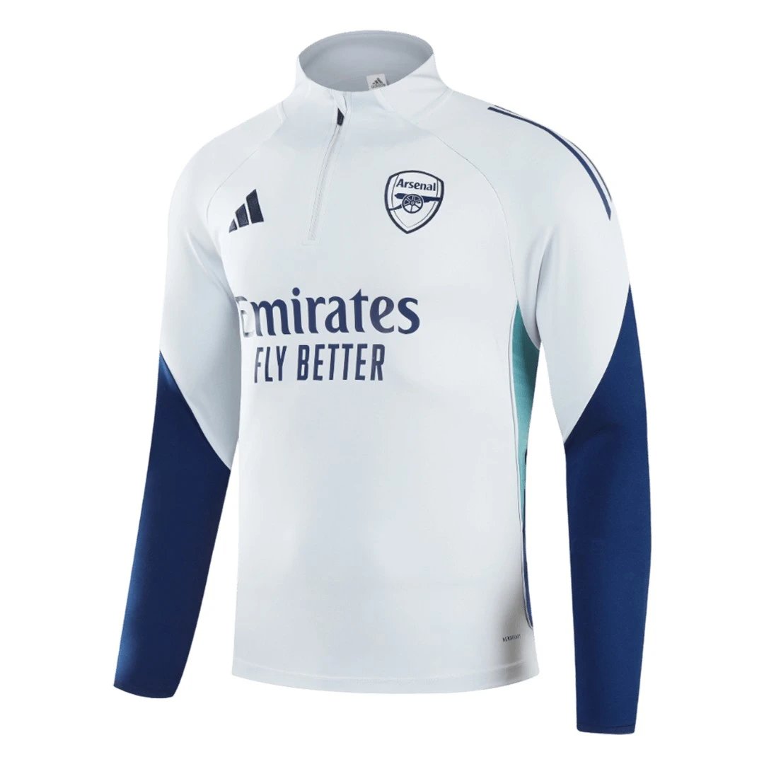 Arsenal 2025 1 4 Zip Tracksuit 26 Kids White — Zdjęcie 3